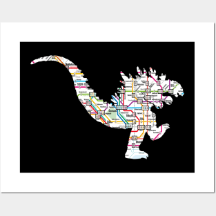 Godzilla Stomps Tokyo Subway Map Posters and Art